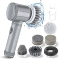 Electric Cleaning Brush Handheld Usb Rechargeable Ipx6 Waterproof 6 Replaceable Heads For Kitchen Bathroom Shoe Tile Cleaning