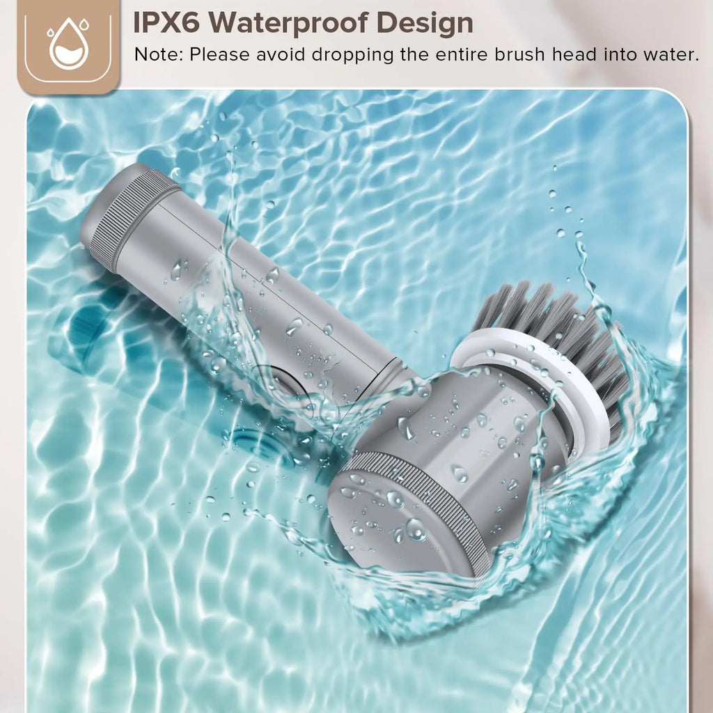 Electric Cleaning Brush Handheld Usb Rechargeable Ipx6 Waterproof 6 Replaceable Heads For Kitchen Bathroom Shoe Tile Cleaning