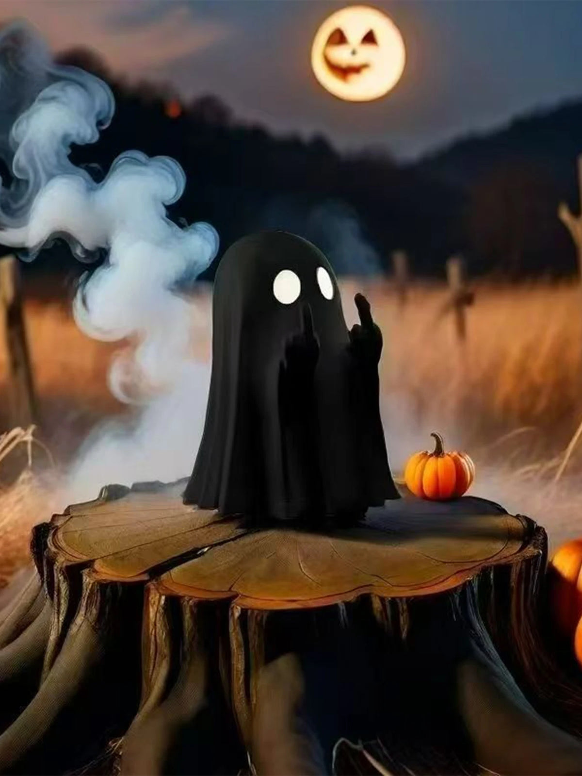 1pc Middle Finger Ghost Statue, 7.5cm Terrifying Ghost Decoration, Halloween Ghost Small Statue Ghost Decoration