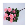 Artificial Fall Azalea Flowers Outdoor UV Resistant Fake Red Flower Bushes for Garden, Porch, Home Decor - 2 Pack